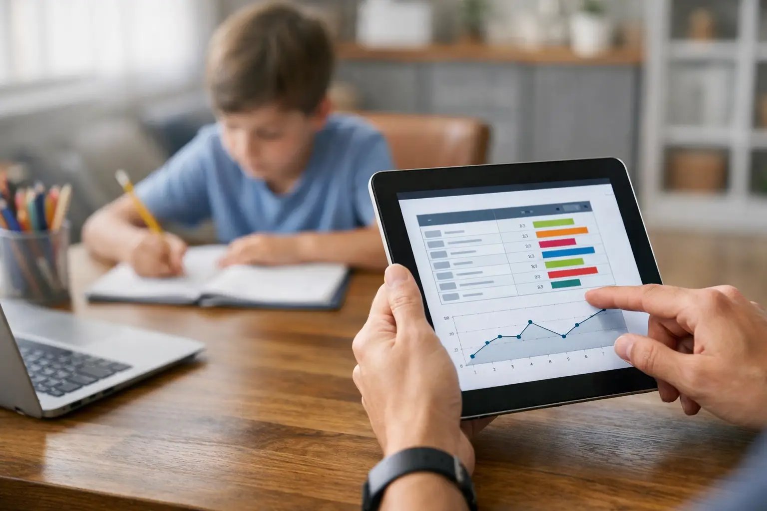 Notas escolares digitales con control real
