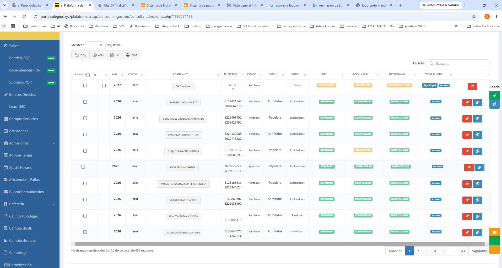 CRM de admisiones