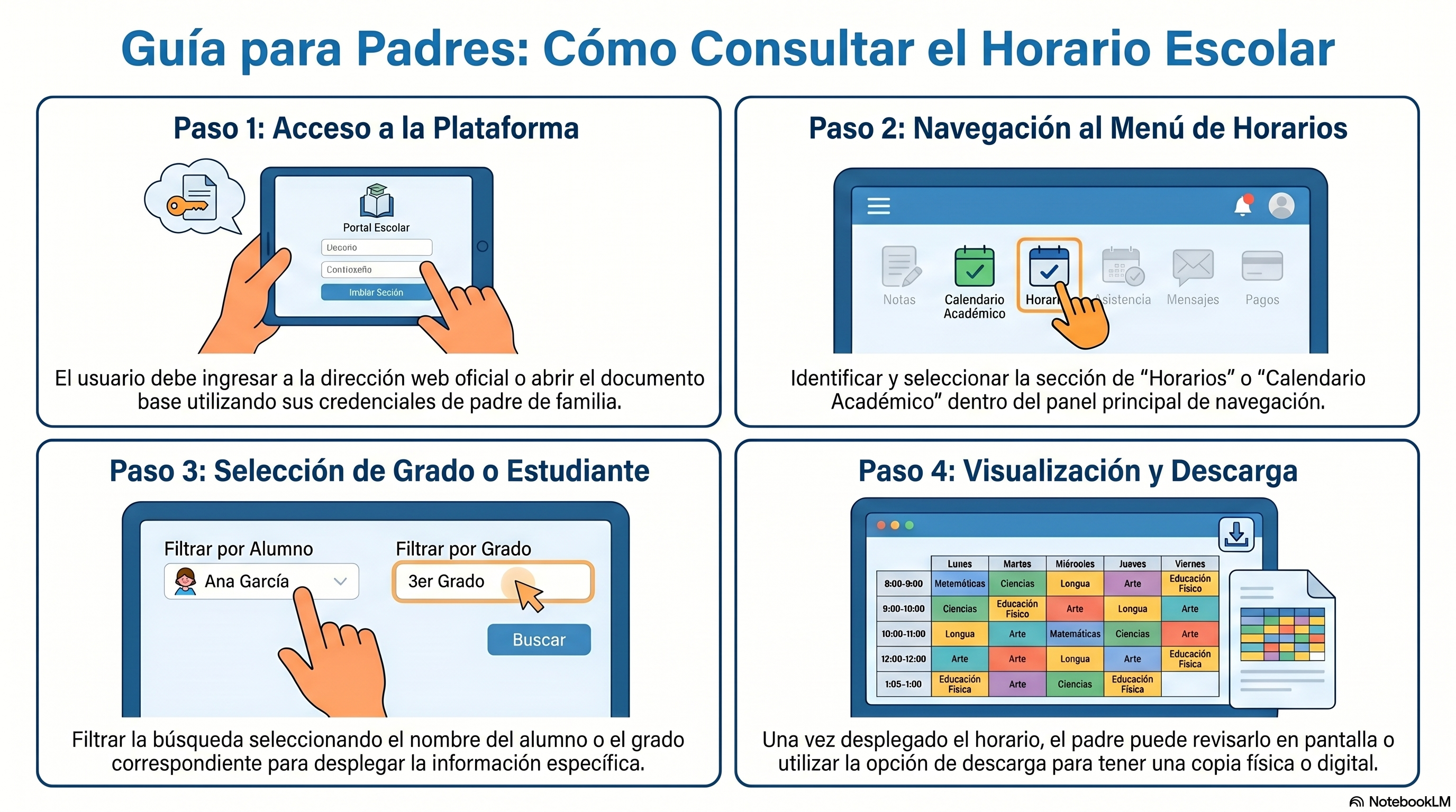 Guía Para Consultar Horario Escolar